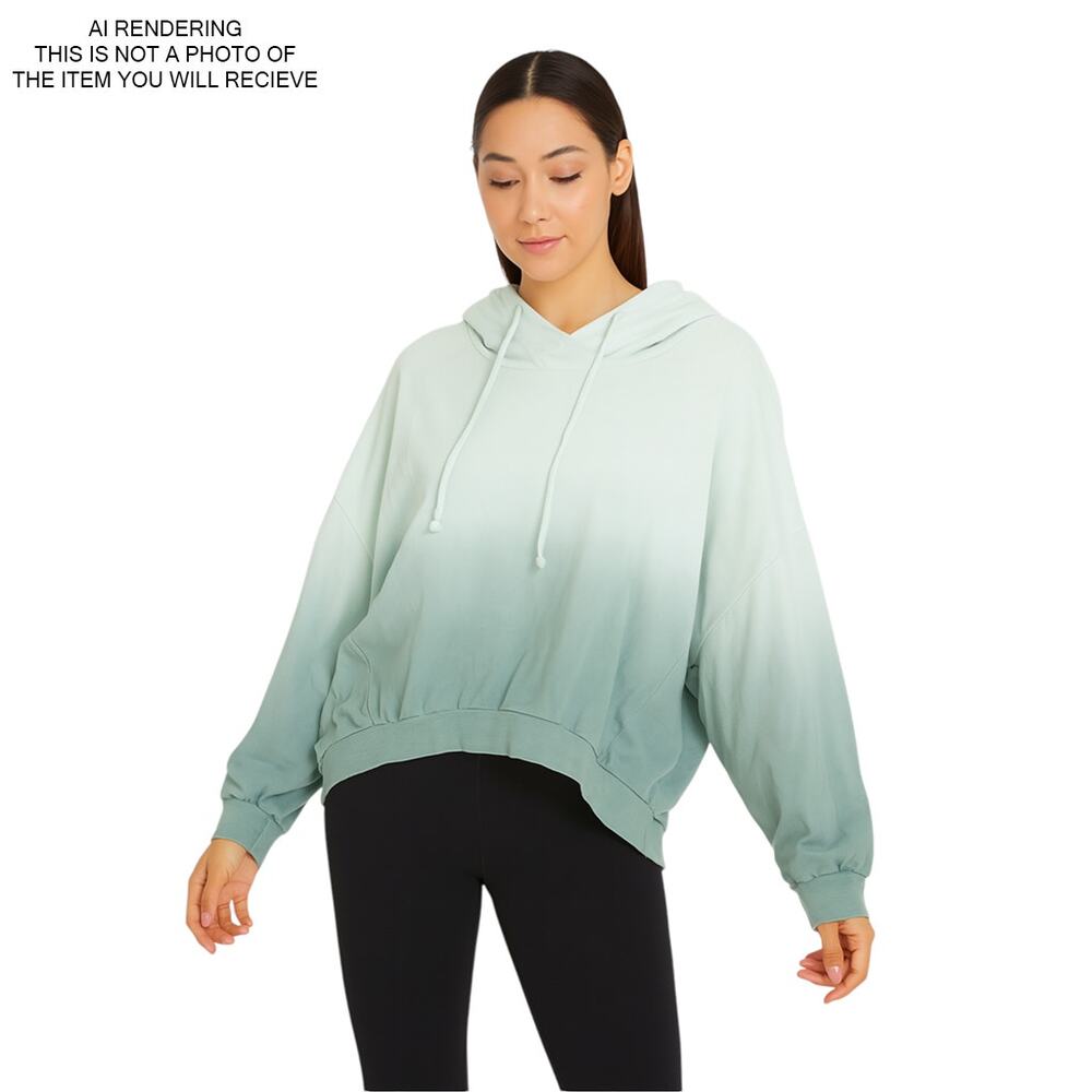 Young Fabulous & Broke Hoodie Oversize Batwing Y2K Baggy Grunge Cozy Ombre S/M - Picture 7 of 7